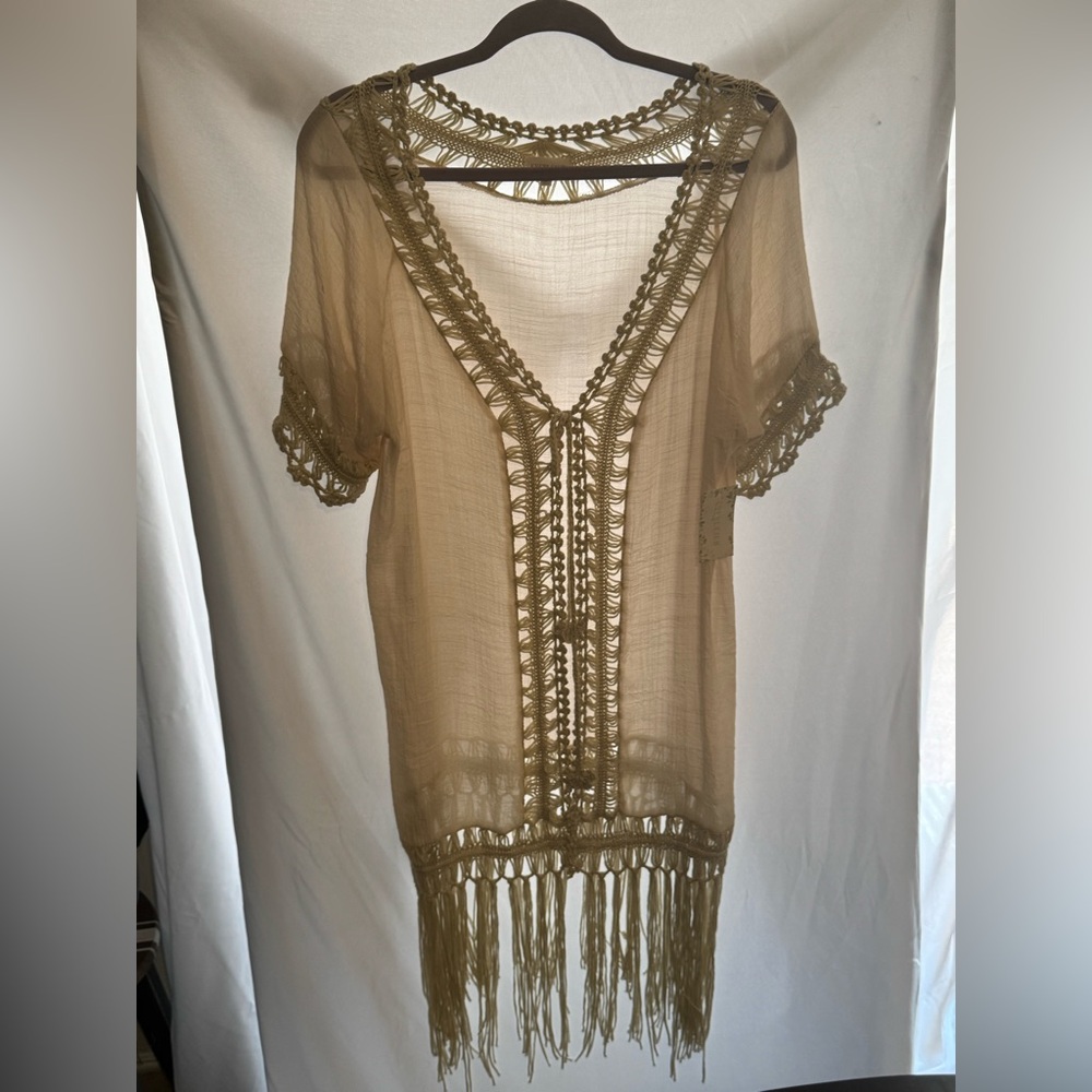 Everleigh Ivory Crochet Kimono Wrap  NWT. Size M